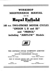 1953-1960 Royal Enfield  Ensign & Prince workshop manual