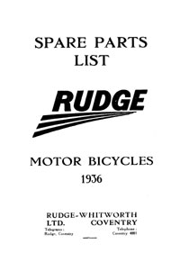 1936 Rudge all models parts book
