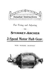 Sturmey Archer 3 speed hub gear instructions & parts list