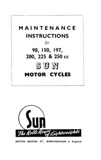 Sun 1950-1957 Maintenance instructions