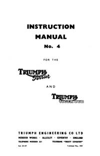 Triumph Tiger cub workshop manual No.4
