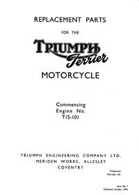 1953 Triumph Terrier parts list No.1