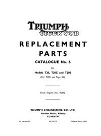 1959 Triumph Tiger cub parts list No.6