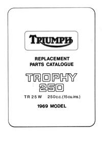 Triumph 1969 Trophy TR25W parts list 