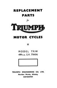 Triumph TRW-WD parts list