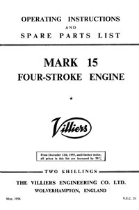 Villiers Mark 15 operating instructions & parts list