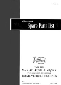 1963-1967 Villiers 4T 4T/SK 4T/SRK parts list