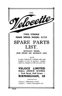 1948 Velocette  G.T.P. parts list 