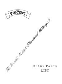 Vincent Series 'B' & 'C' parts list