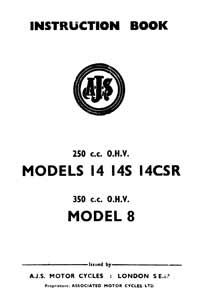 1961-1964 AJS model 14, 8 Instruction book