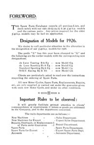 1926 AJS 3.49hp parts catalogue