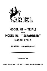 1955 Ariel HT Trials & HS Scrambler maintenance manual 