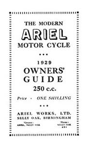 1929-1930 Ariel 250cc sv.ohv owners guide