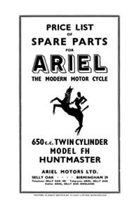 1956-1958 Ariel Twin FH 650cc parts book