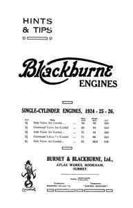 1924-1926 Blackburne Engines Hints & Tips