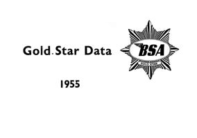 1955 BSA Gold Star Data book