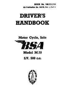 W.D. BSA M20 Drivers handbook