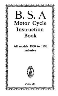1930 - 1936 BSA All Models instruction book