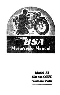 1946-1947 BSA A7 instruction book