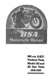 1947-1950 BSA A7 instruction book