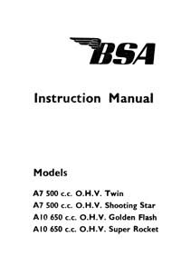 1959-60 BSA A7 A10 instruction book