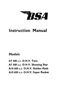 1961 BSA A7 A10 instruction book