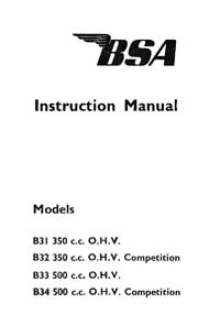 1955-1957 BSA B31 B32 B33 B34 instruction book