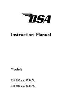 1958-60 BSA B31 B33 instruction book