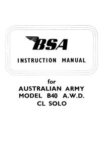 BSA B40 Australian Army instruction manual 