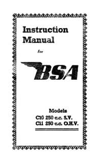 1951 BSA C10 C11 instruction book