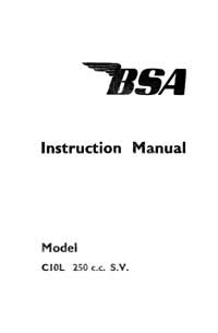 1955 BSA C10L instruction book