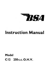 1955-1956 BSA C12 instruction book