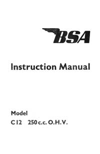 1957-1958 BSA C12 instruction book