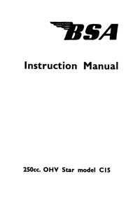 1959 BSA C15 Star. C15T, C15S instruction book