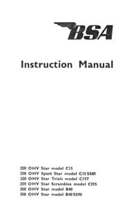 1963 BSA C15 Star SS80 C15T C15S B40 SS90 instruction book