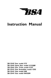 1964 BSA C15 Star SS80 C15T C15S B40 SS90 instruction book