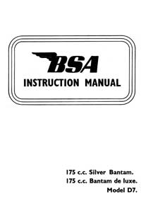 BSA Bantam D7 Silver & de luxe instruction book