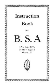 BSA model 'W' Instruction book