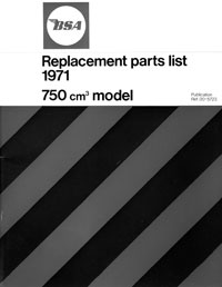 1971 BSA A75 Rocket 3 parts book