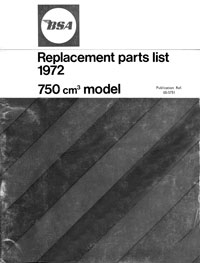 1972 BSA A75 Rocket 3 parts book