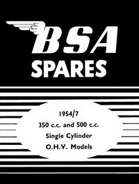 1954-1957 BSA B31 B32 B33 B34 parts book