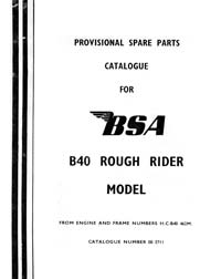 BSA B40 Rough rider part book