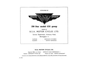 1959-1964 BSA C15 models parts book