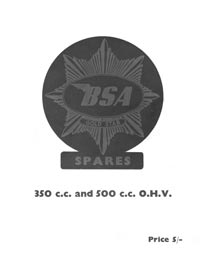 1954-1955 BSA Gold Star 350-500cc parts book