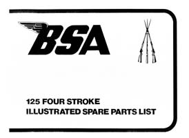 BSA 125 Four stroke parts book.