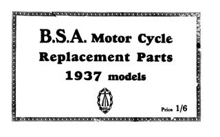 1937 BSA All Models parts book