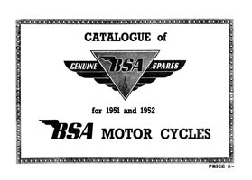 1951-1952 BSA All Models parts book