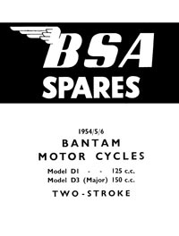 1954-1956 BSA D1 D3 & Competition Bantam parts book