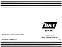 1967 BSA D7 Bantam G.P.O. 175 3 speed parts book