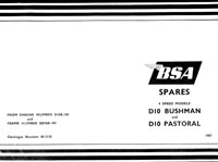 1966-1967 BSA Bantam D10 Bushman & Pastoral parts book